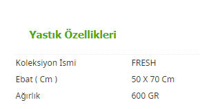 Fresh Yastık