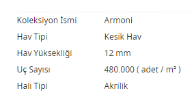 Armoni Puantiye 06362 Hardal Halı